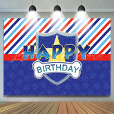 Lofaris Multicolor Stripes Blue Dog Paws Birthday Backdrop