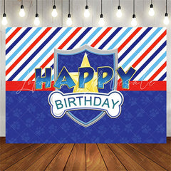 Lofaris Multicolor Stripes Blue Dog Paws Birthday Backdrop