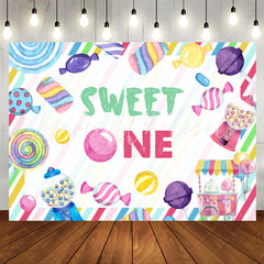 Lofaris Multicolor Sweet One Candy 1st Birthday Backdrop