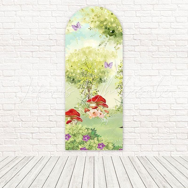 Mushroom Forest Magical Fungi Trail Arch Backdrop For Fairy Party