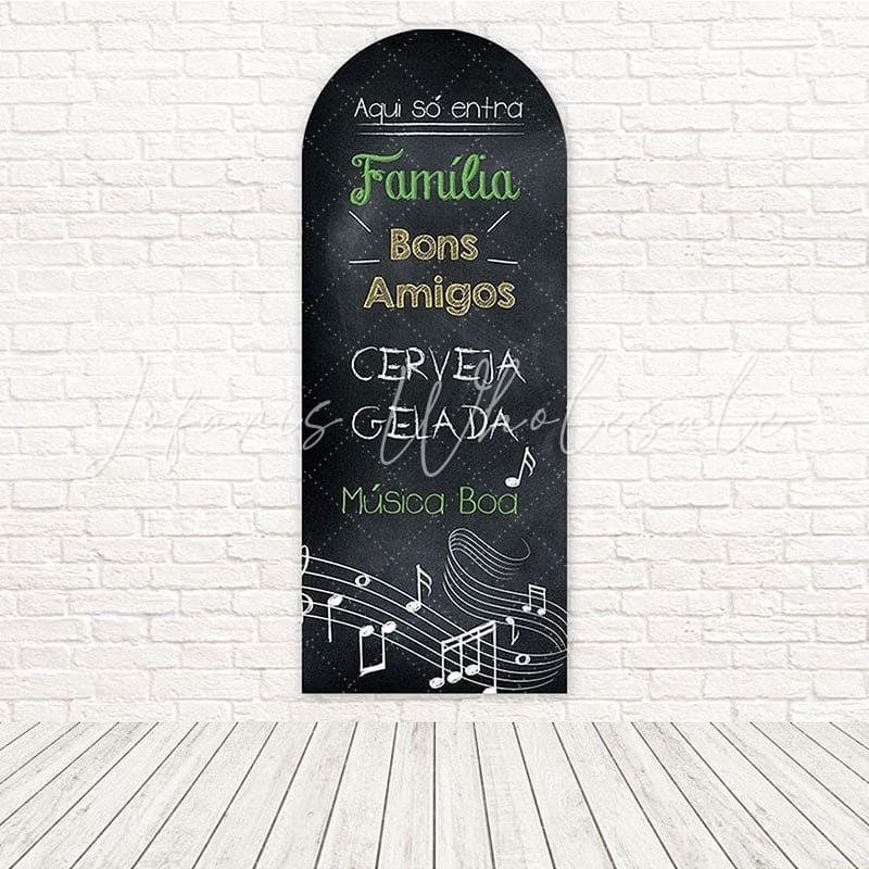 Music Blackboard Pub Concert Feel Arch Backdrop For Rhythm Event Set