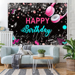 Lofaris Musical And Glitter Abstract Happy Birthday Backdrop