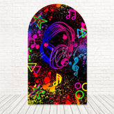 Musical Note Neon Glow Arch Backdrop For Rhythmic Party Setup