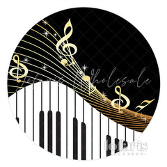 Lofaris Musical Notes Piano Theme Happy Birthday Round Backdrop