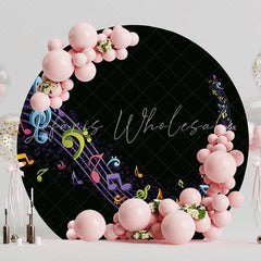 Musical Notes Round Backdrop for Concert Performance Decor