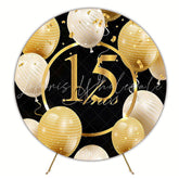My 15 Years Golden Round Backdrop for Birthday Event