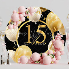 My 15 Years Golden Round Backdrop for Birthday Event