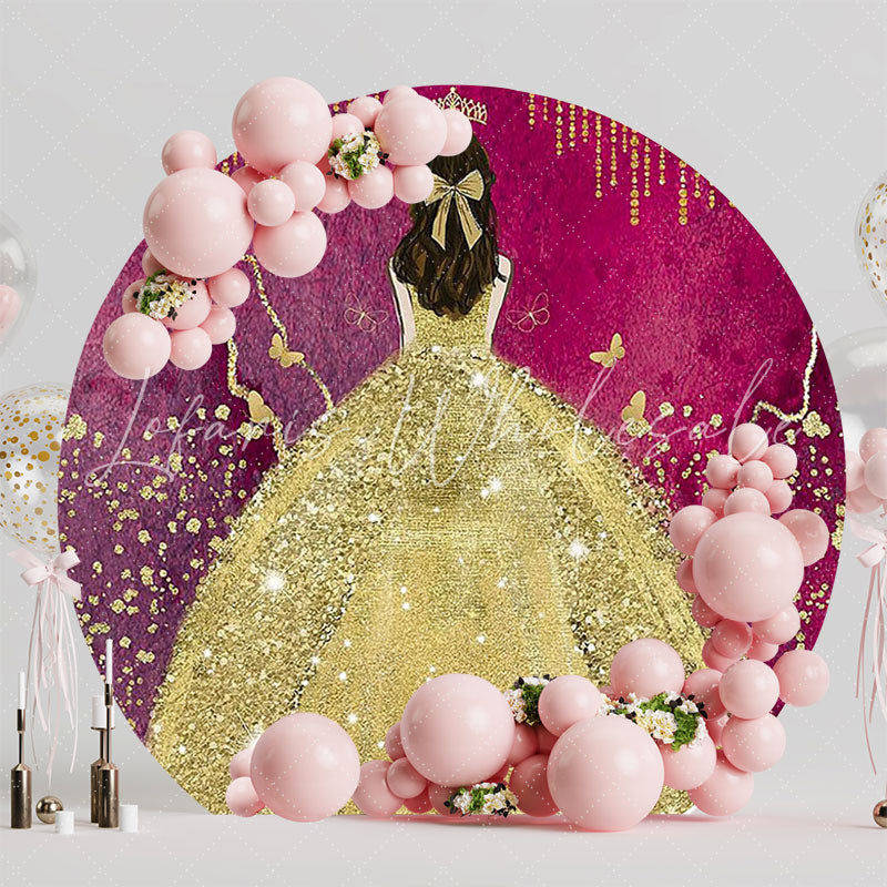 My 15 Years Golden Round Backdrop for Special Birthday