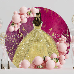 My 15 Years Golden Round Backdrop for Special Birthday