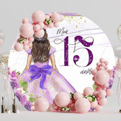 My 15 Years Lilac Round Backdrop for Birthday Party