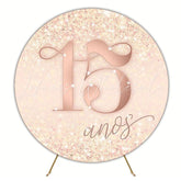 My 15 Years Ros¨¦ Round Backdrop for Birthday Party