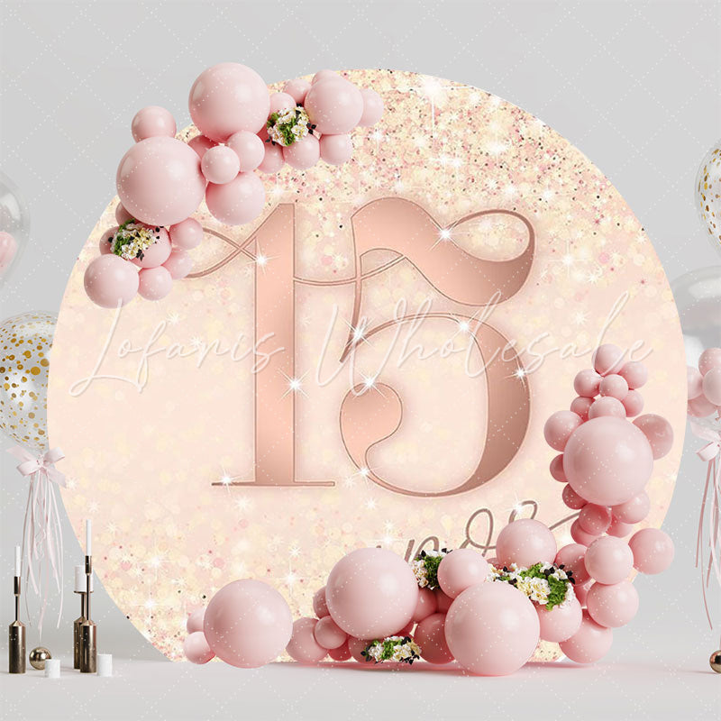 My 15 Years Ros¨¦ Round Backdrop for Birthday Party