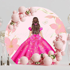 My 15th Birthday Pink Glitter Fun Round Backdrop for Celebration