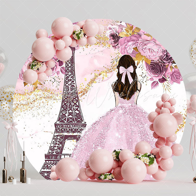 My Sweet 15 Paris Round Backdrop for Special Celebration