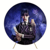 Mysterious Wednesday Round Backdrop For Spooky-Themed Party Fun