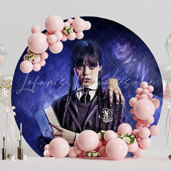 Mysterious Wednesday Round Backdrop For Spooky-Themed Party Fun