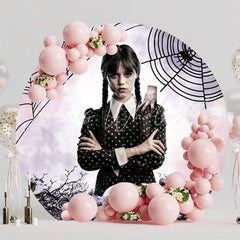 Mysterious Wednesday Theme Party Round Backdrop For Unique Party