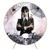 Mysterious Wednesday Theme Party Round Backdrop For Unique Party