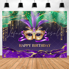 Lofaris Mystical Masquerade Purple Happy Birthday Backdrop