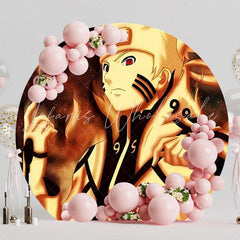Naruto Ninja Action Round Backdrop For Anime Theme Events