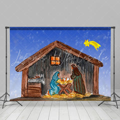 Lofaris Nativity Manger Scene Star Photo Christmas Backdrop