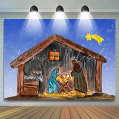 Lofaris Nativity Manger Scene Star Photo Christmas Backdrop
