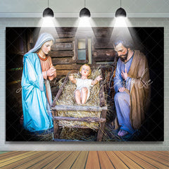 Lofaris Nativity Virgin Mary Joseph Photo Christmas Backdrop