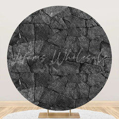 Lofaris Natural Black Limestone Wall Round Birthday Backdrop