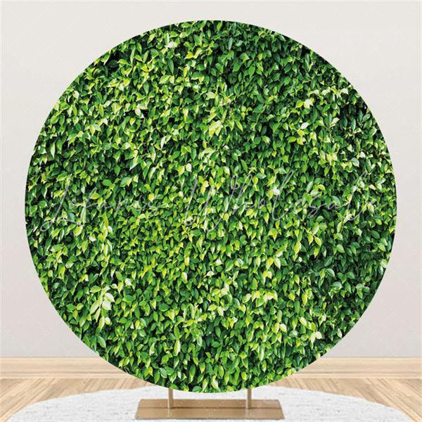 Lofaris Natural Leaves Wedding Custom Round Backdrop Theme