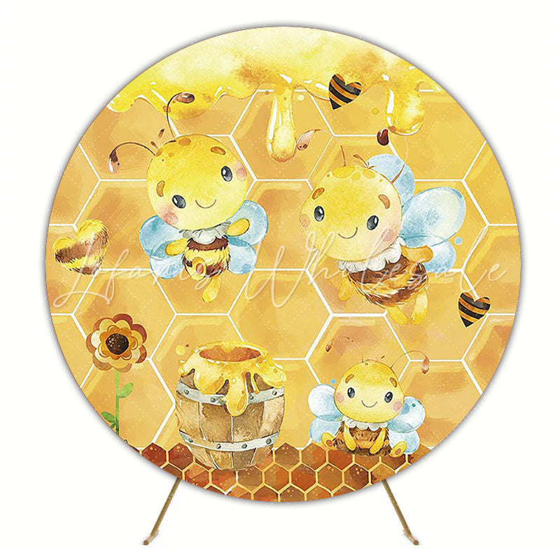 Nature-Inspired Beautiful Bees Round Backdrop for Outdoor Event