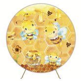 Nature-Inspired Beautiful Bees Round Backdrop for Outdoor Event