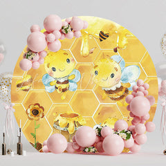 Nature-Inspired Beautiful Bees Round Backdrop for Outdoor Event