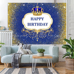 Lofaris Navy Blue and Golden Bokeh Glitter Birthday Backdrop