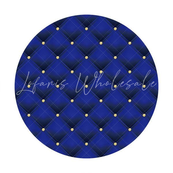Lofaris Navy Blue Gold Dot Circle Happy Birthday Backdrop