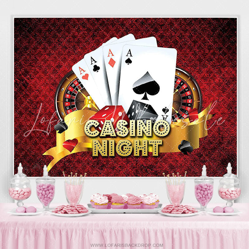 Lofaris Navy Red Casino Night Jackpot Birthday Party Backdrop