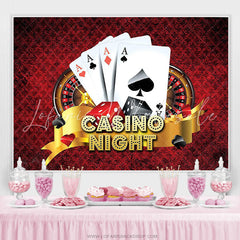 Lofaris Navy Red Casino Night Jackpot Birthday Party Backdrop