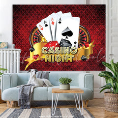 Lofaris Navy Red Casino Night Jackpot Birthday Party Backdrop