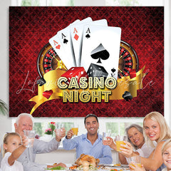 Lofaris Navy Red Casino Night Jackpot Birthday Party Backdrop