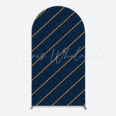 Navy Stripes Arch Backdrop for Modern Party Decor