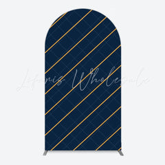 Navy Stripes Arch Backdrop for Modern Party Decor