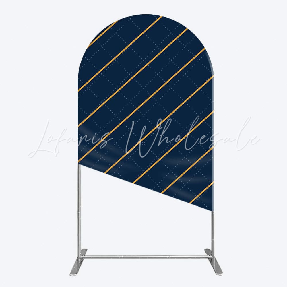 Navy Stripes Arch Backdrop for Modern Party Decor