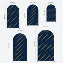 Navy Stripes Arch Backdrop for Modern Party Decor