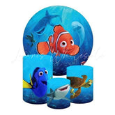 Nemo Themed Round Backdrop and Cylinders Kit for Kids