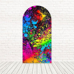 Neon Graffiti Street Art Splash Arch Backdrop For Urban Party Look