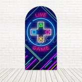 Neon Live Game Exciting Arch Backdrop For Gaming Enthusiasts