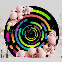Neon Spiral Round Backdrop for Fun Celebration Event