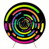 Neon Spiral Round Backdrop for Fun Celebration Event