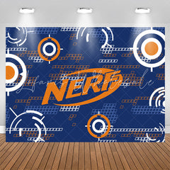 Nerf Game Blue Orange Birthday Backdrop For Boy