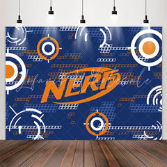 Lofaris Blue Orange Nerf Theme Game Party Backdrop For Boy