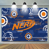 Lofaris Blue Orange Nerf Theme Game Party Backdrop For Boy
